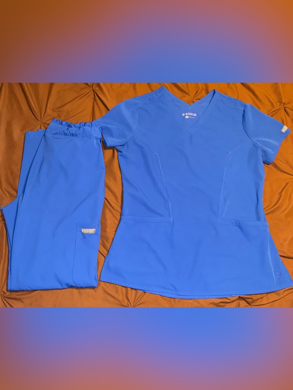 Royal Blue Med Couture 4-way energy stretch scrub set